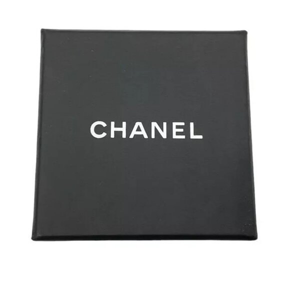 CHANEL CC Logos Rhinestone Stud Earrings Gold Tone A22P Auth w/Box - Picture 8 of 9